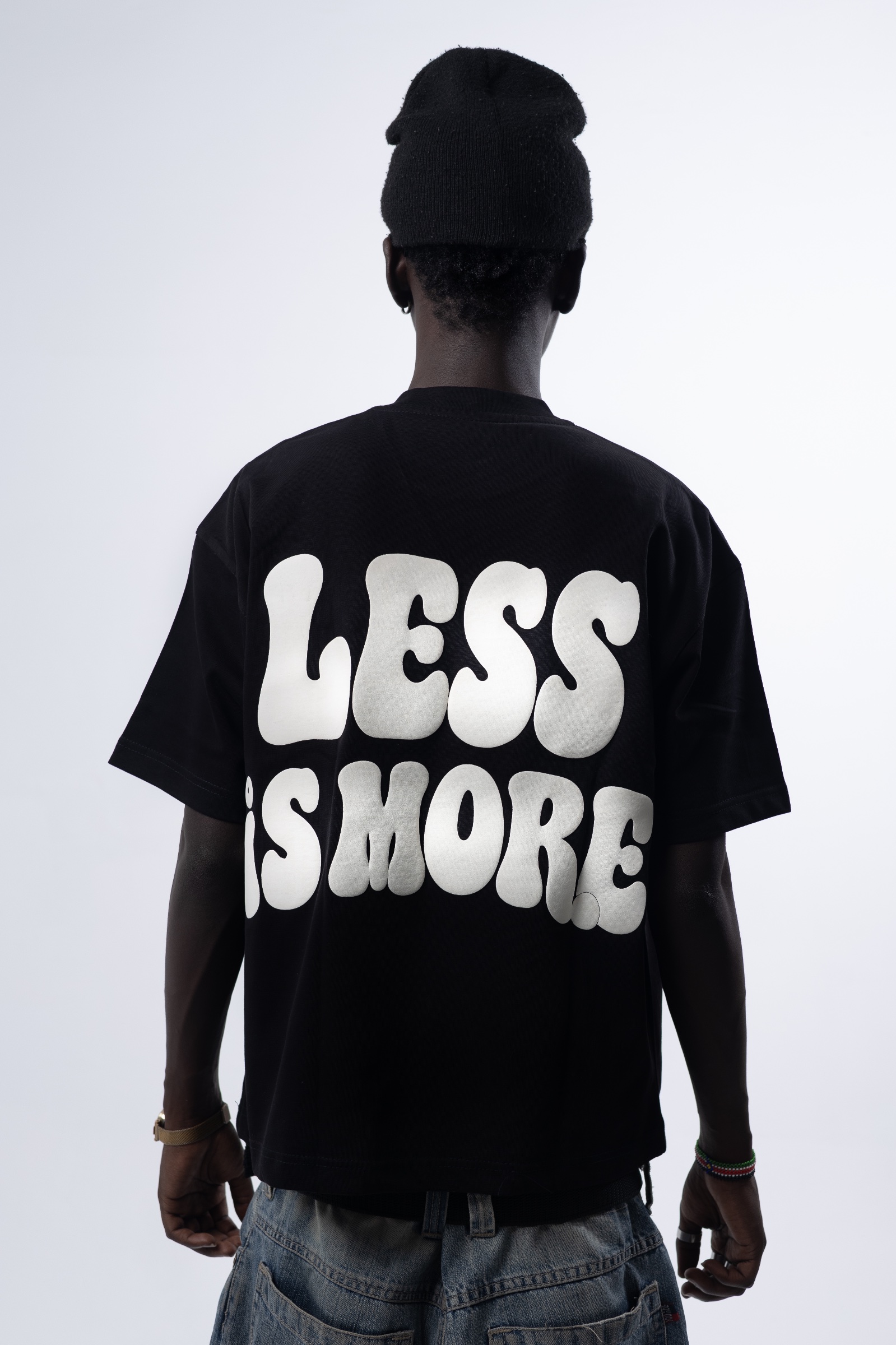 LESS IS MORE BLACK UNISEX T-SHIRT - OCASO NEW SUMMER COLLECTION - صورة 2