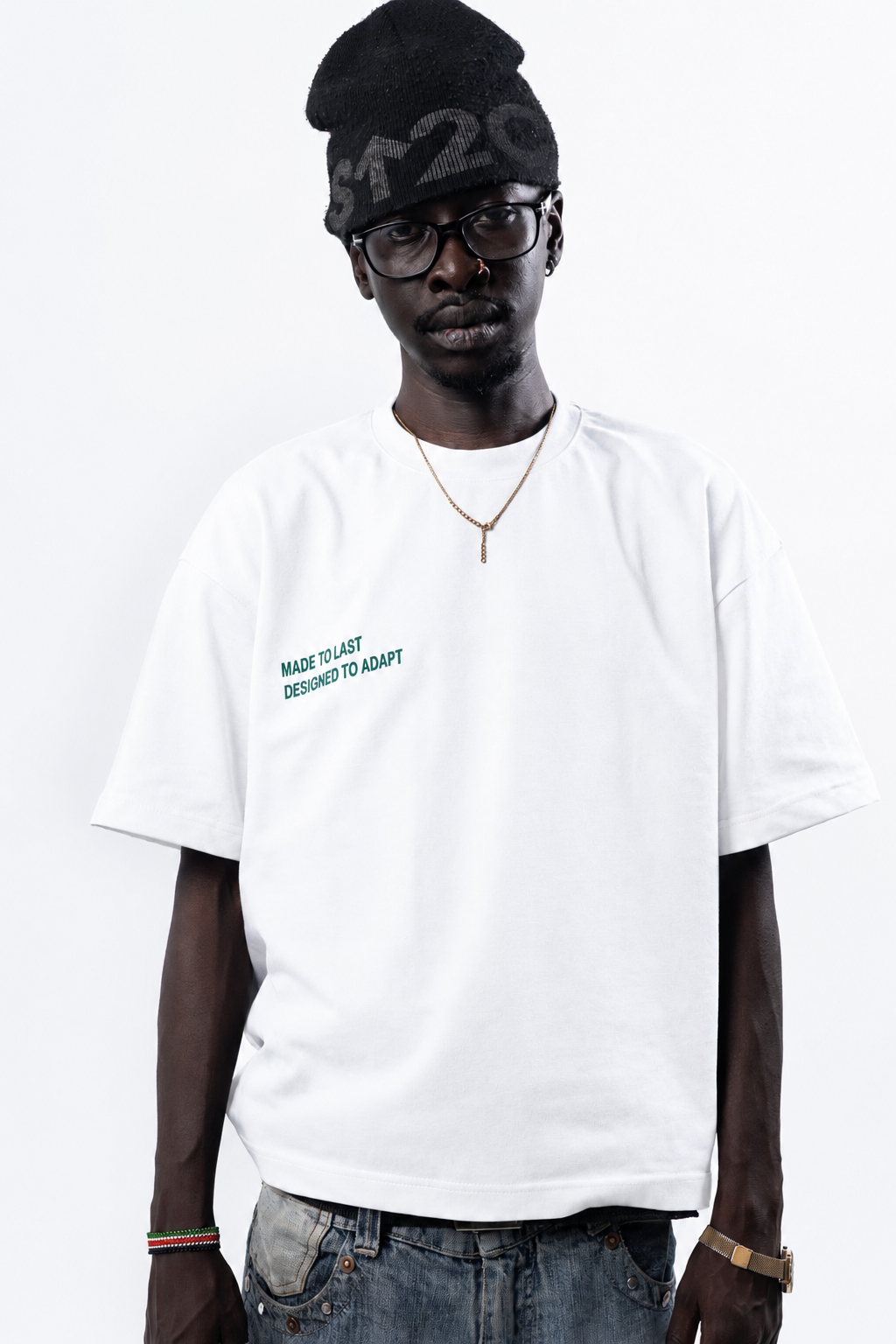 STAY LOW WHITE UNISEX T-SHIRT - OCASO NEW SUMMER COLLECTION - صورة 2