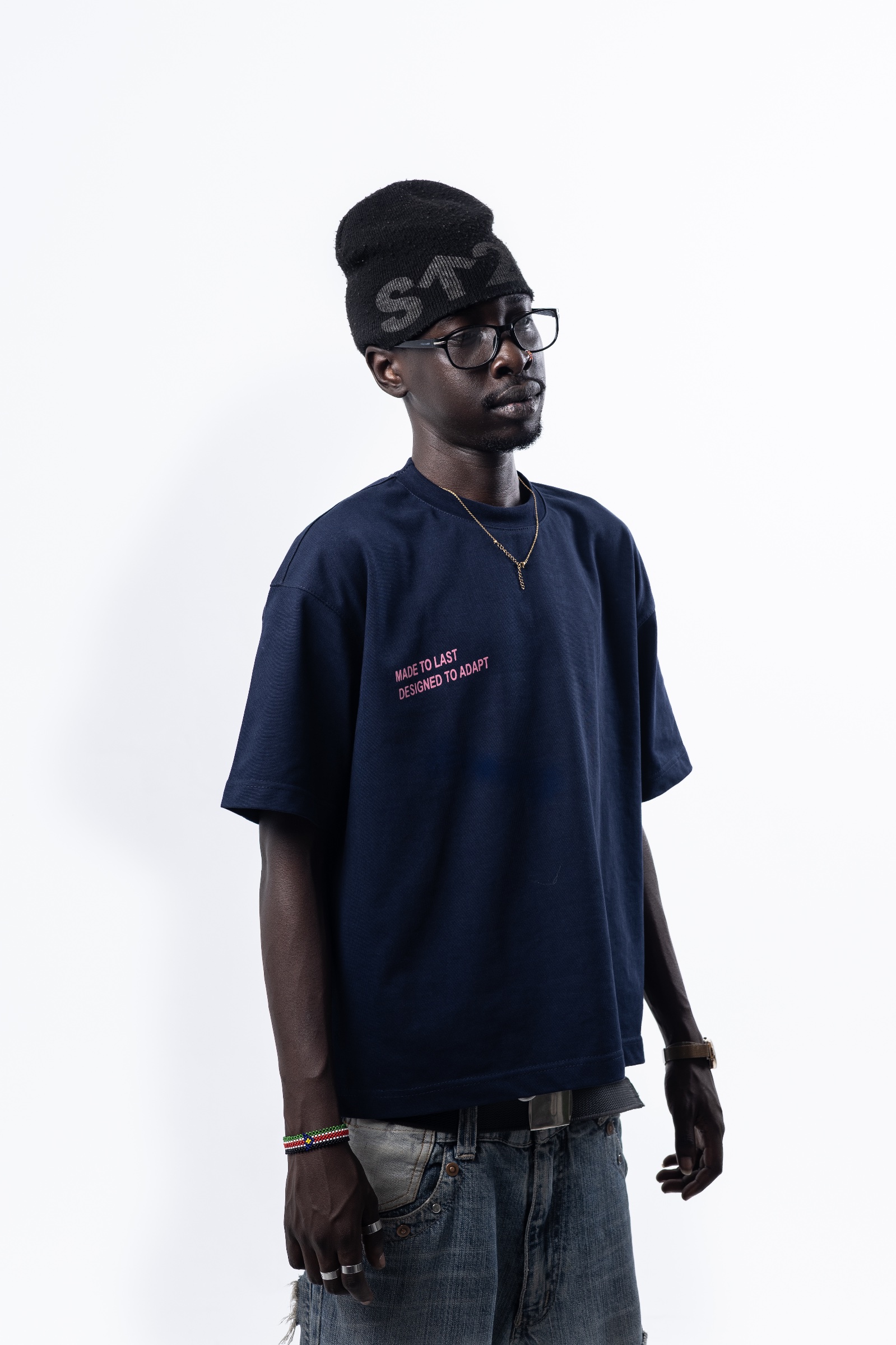 STAY LOW NAVY  UNISEX T-SHIRT
