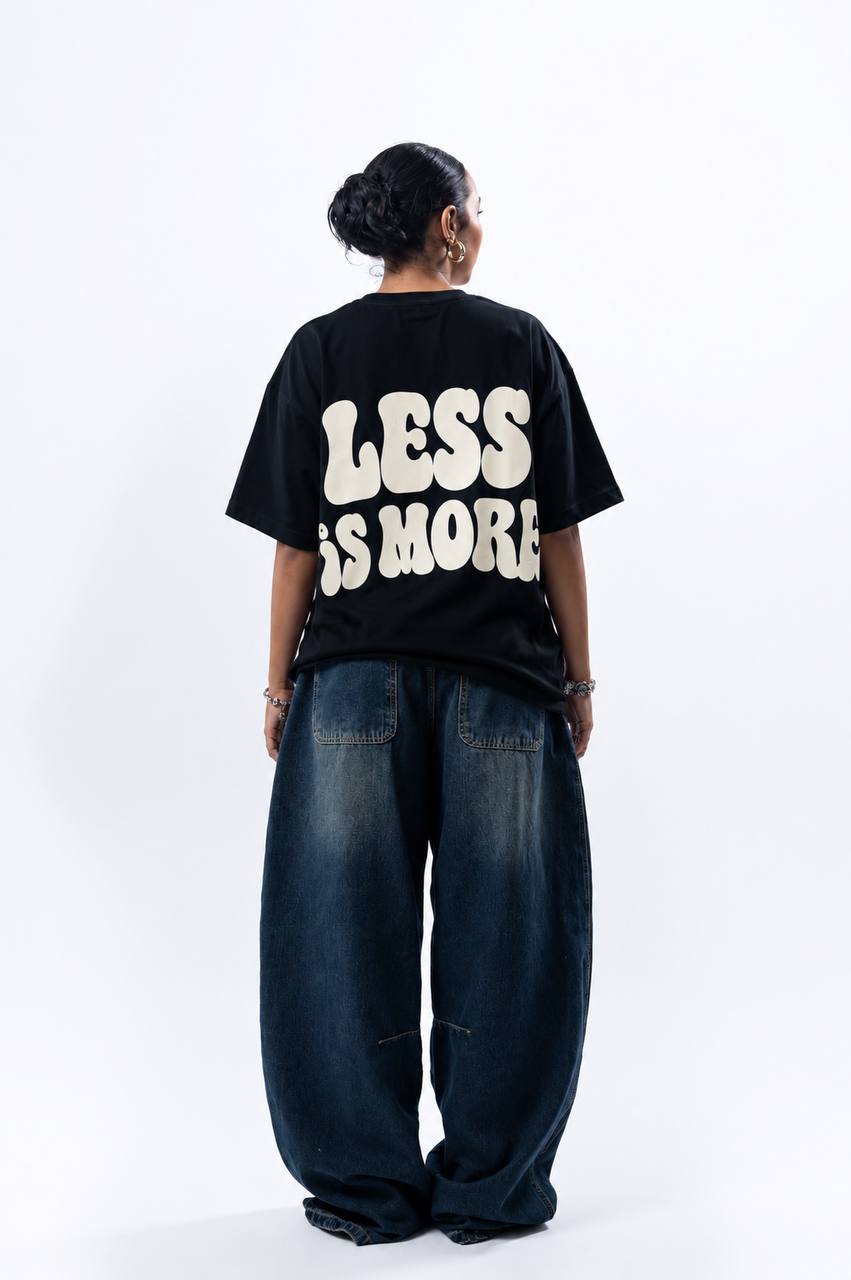LESS IS MORE BLACK UNISEX T-SHIRT - OCASO NEW SUMMER COLLECTION - صورة 3
