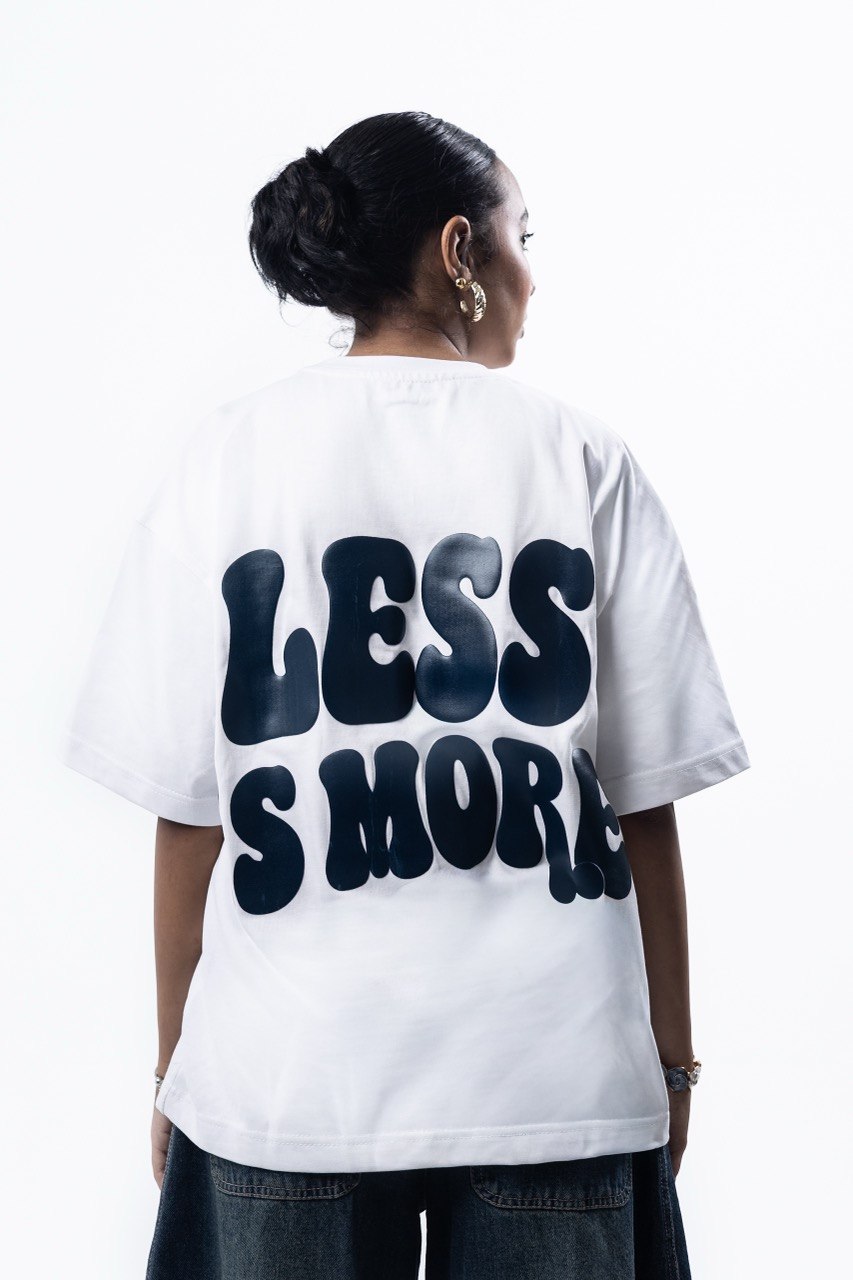 LESS IS MORE WHITE UNISEX T-SHIRT - OCASO NEW SUMMER COLLECTION - صورة 4
